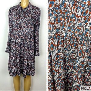 Boden abstract print bottom down midi dress size 8R